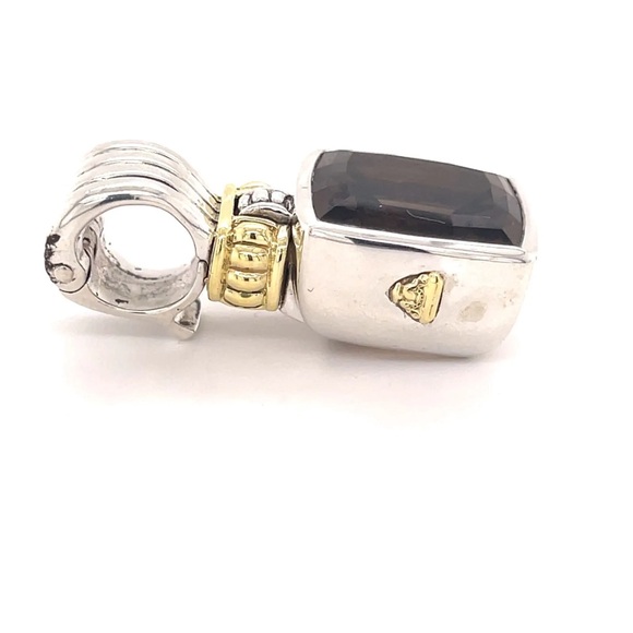 LAGOS S/S 18K gold Smoky Quartz pendant - Picture 3 of 14